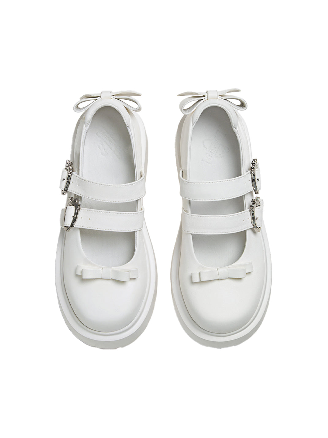 White Bow Platform Mary Jane Shoes - Skipkicks