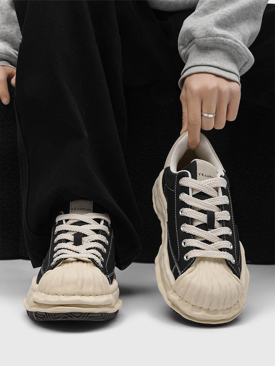 Shell-Toe Lifted Platform Sneakers