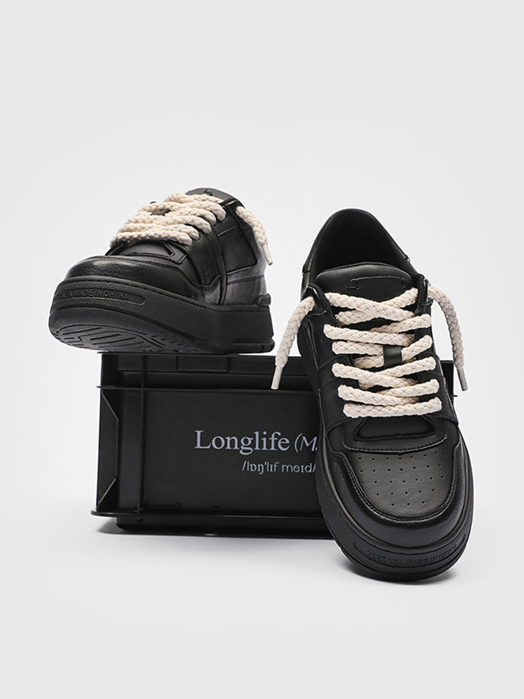 Rope Lace Chunky Platform Sneakers - Skipkicks