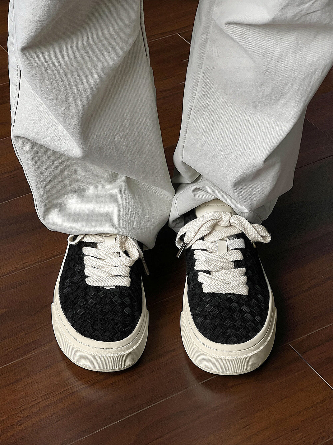 Woven Texture Platform Sneakers - Skipkicks