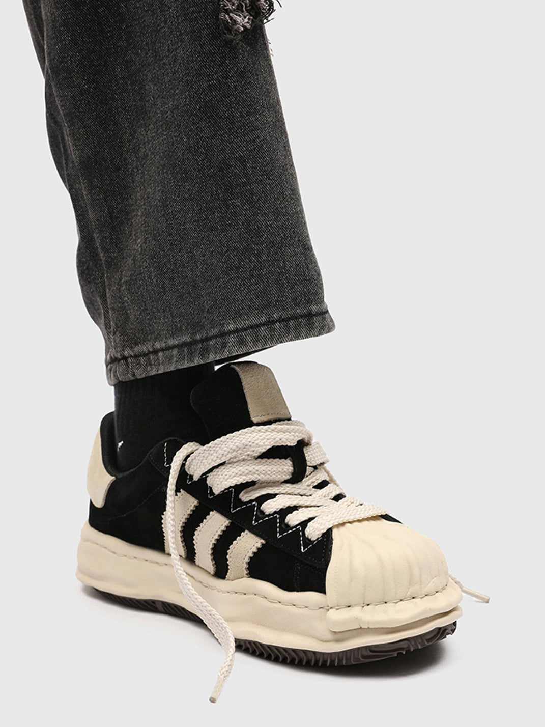 Melted Shell-Toe Platform Sneakers - Skipkicks
