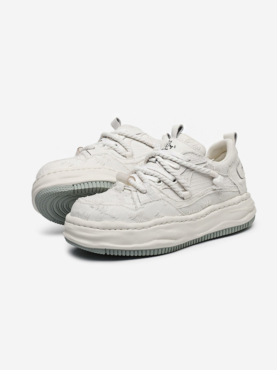 Frayed Canvas Platform Sneakers