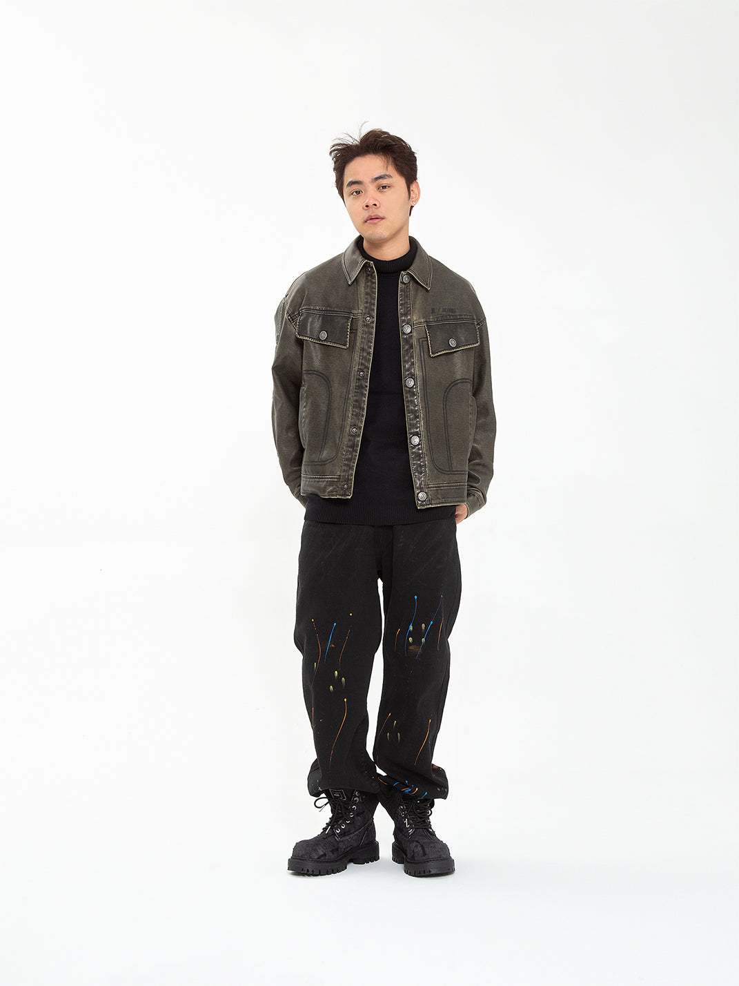 Denim Platform Combat Boots - Skipkicks