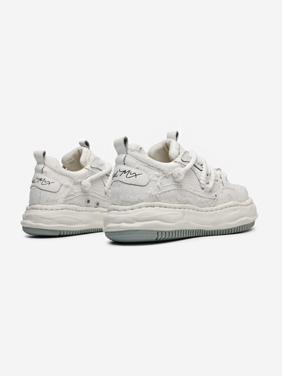 Frayed Canvas Platform Sneakers