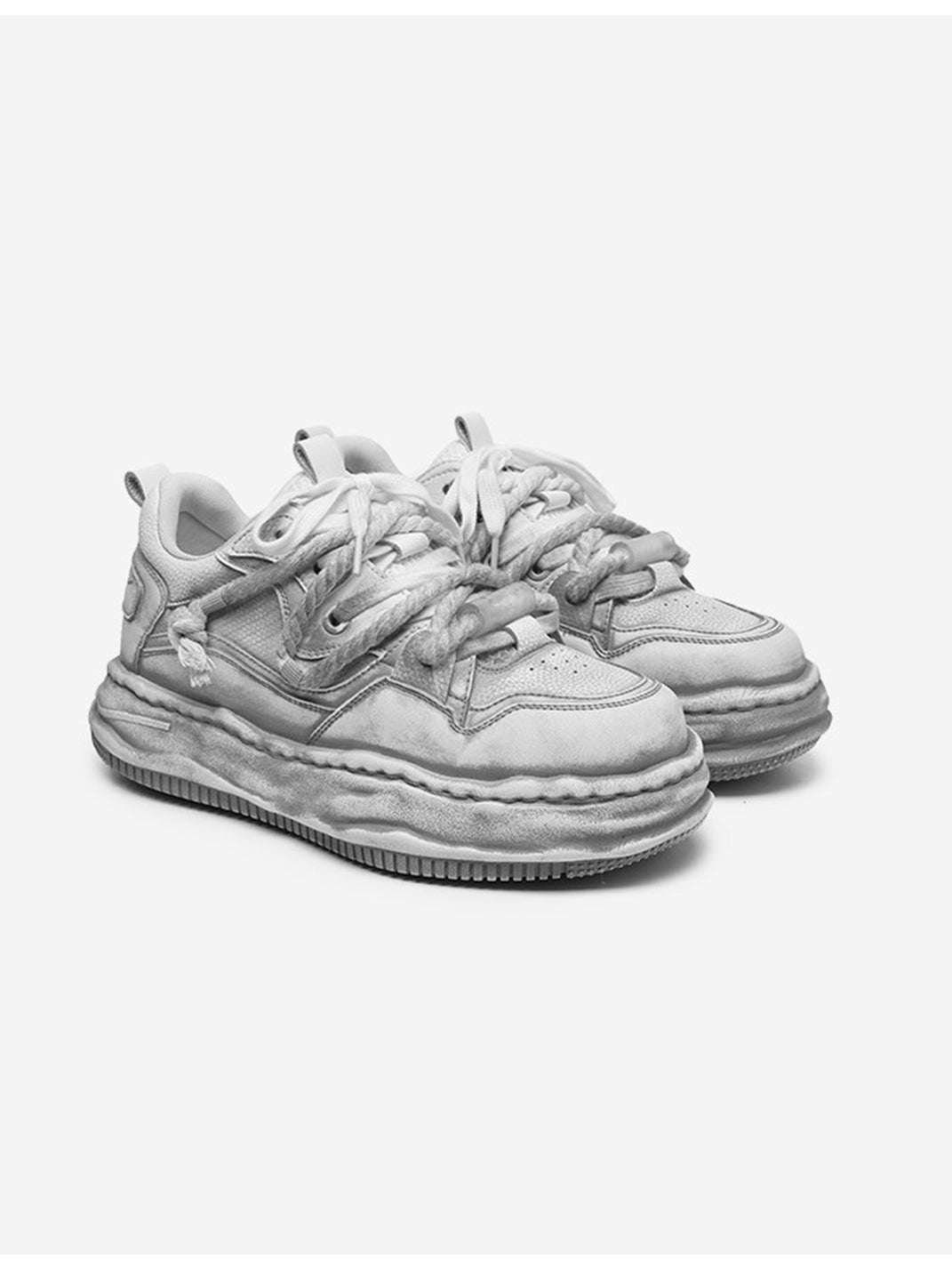 Washed Wavy Platform Sneakers - Skipkicks