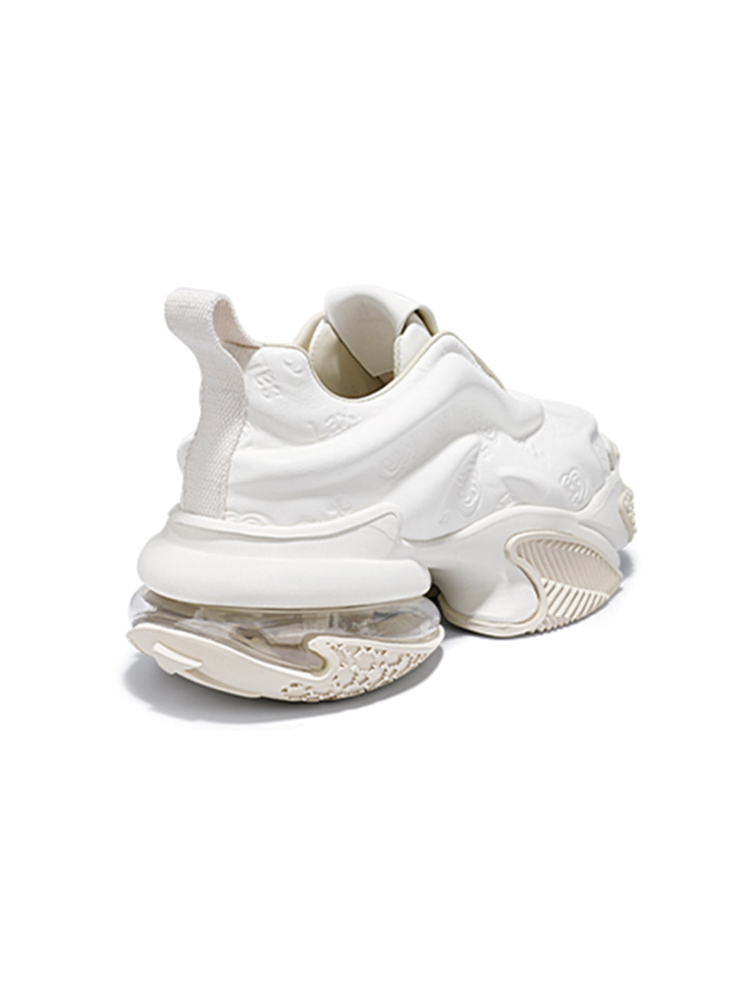 White Vortex Embossed Platform Sneakers - Skipkicks