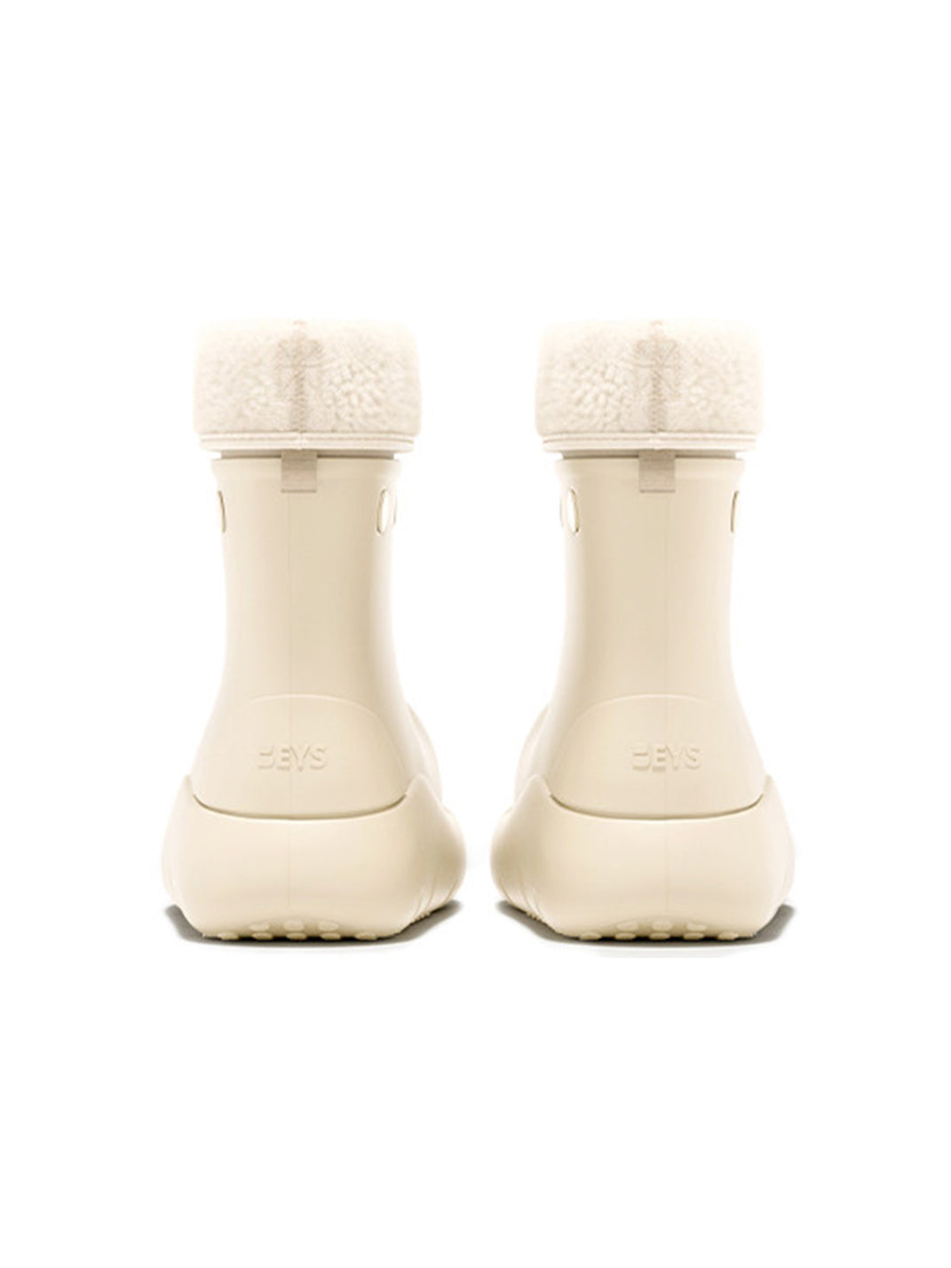 Beige Fur-Lined Winter Platform Boots
