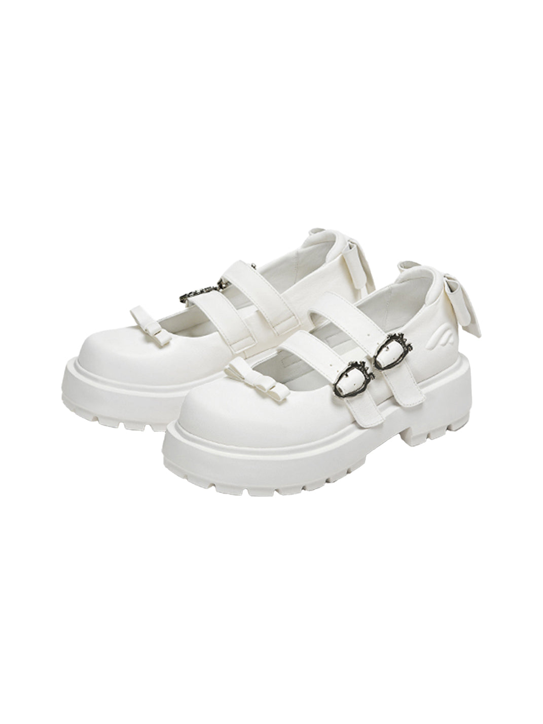 White Bow Platform Mary Jane Shoes - Skipkicks