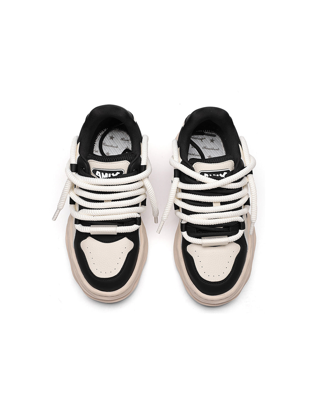 Paneled Wavy Platform Sneakers
