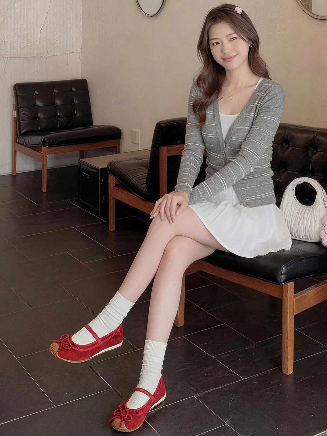 Bow Mary Jane Ballet Flats