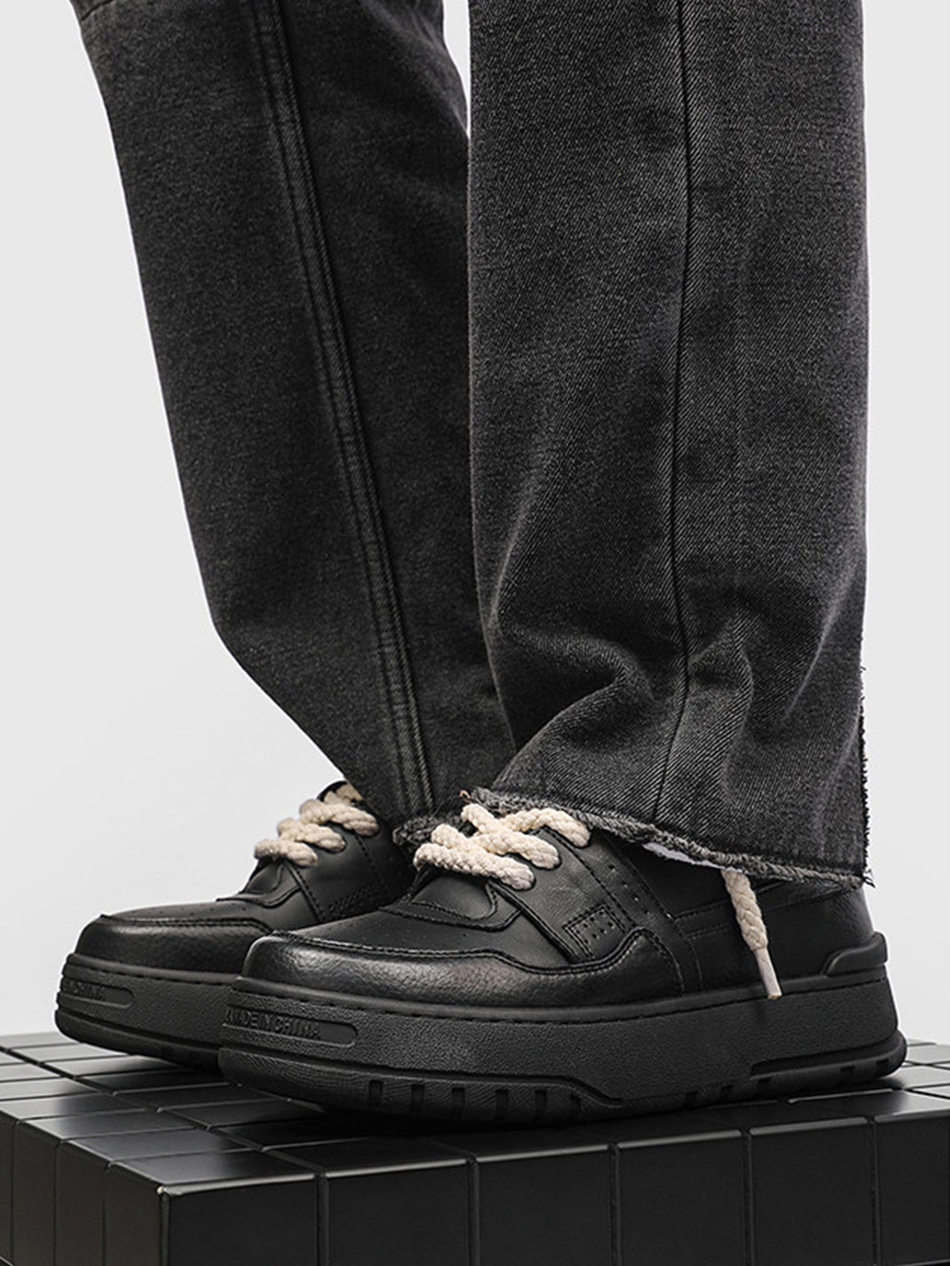 Rope Lace Chunky Platform Sneakers - Skipkicks