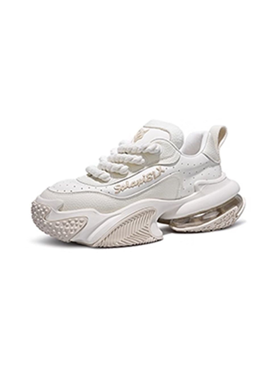 White Vortex Logo Platform Sneakers - Skipkicks