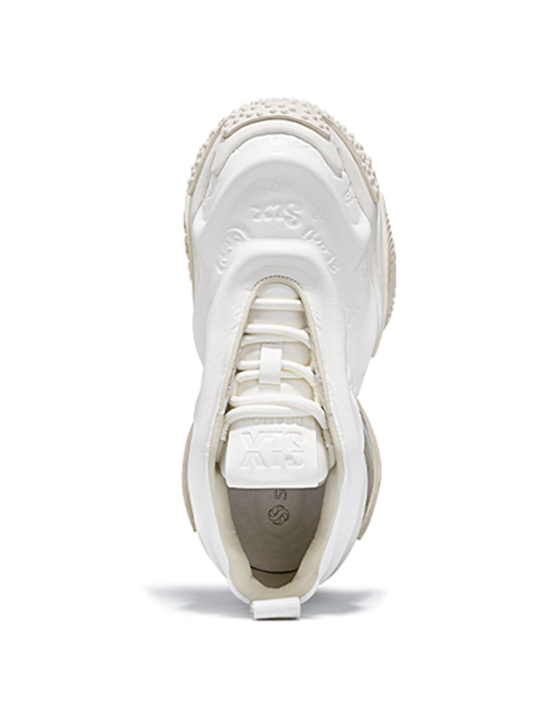 White Vortex Embossed Platform Sneakers - Skipkicks
