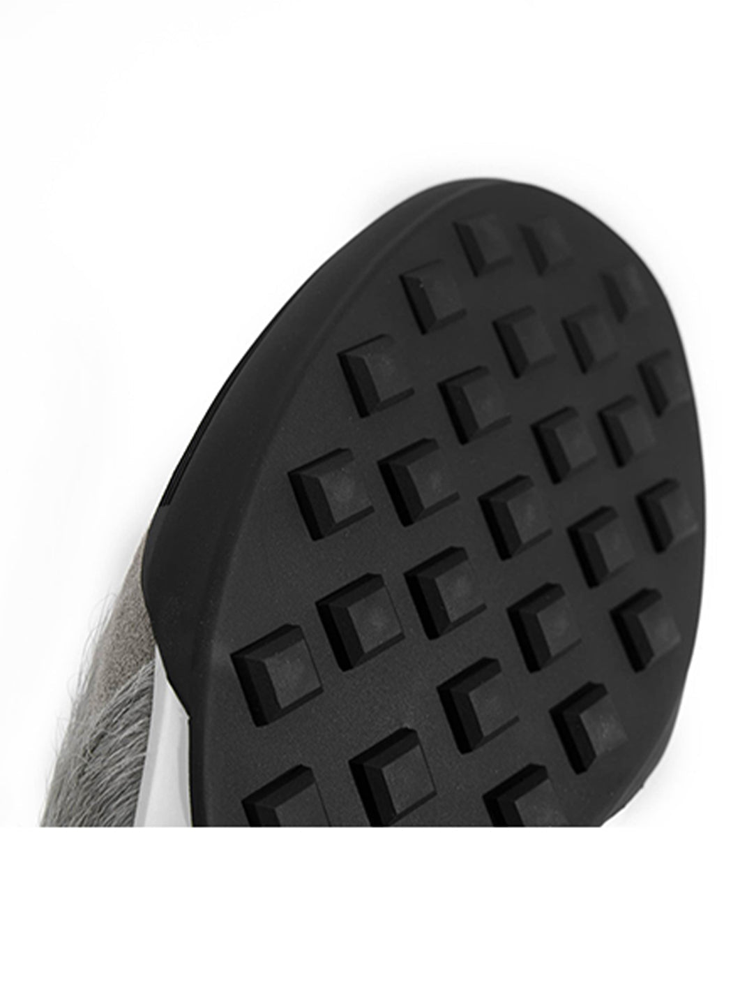 Grey Fur-Lined Platform Sneakers