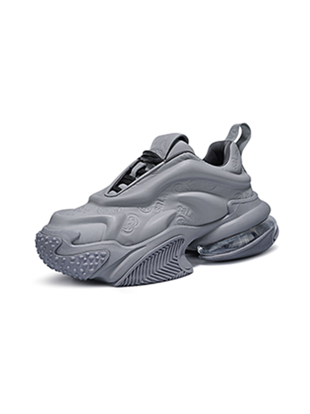 White Vortex Embossed Platform Sneakers - Skipkicks