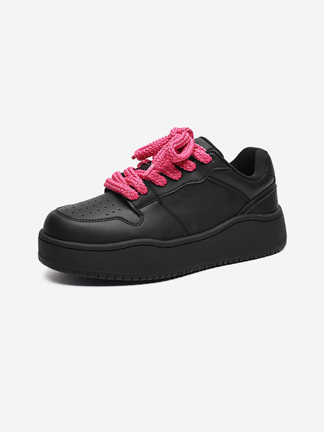 Contrast Lace Platform Sneakers
