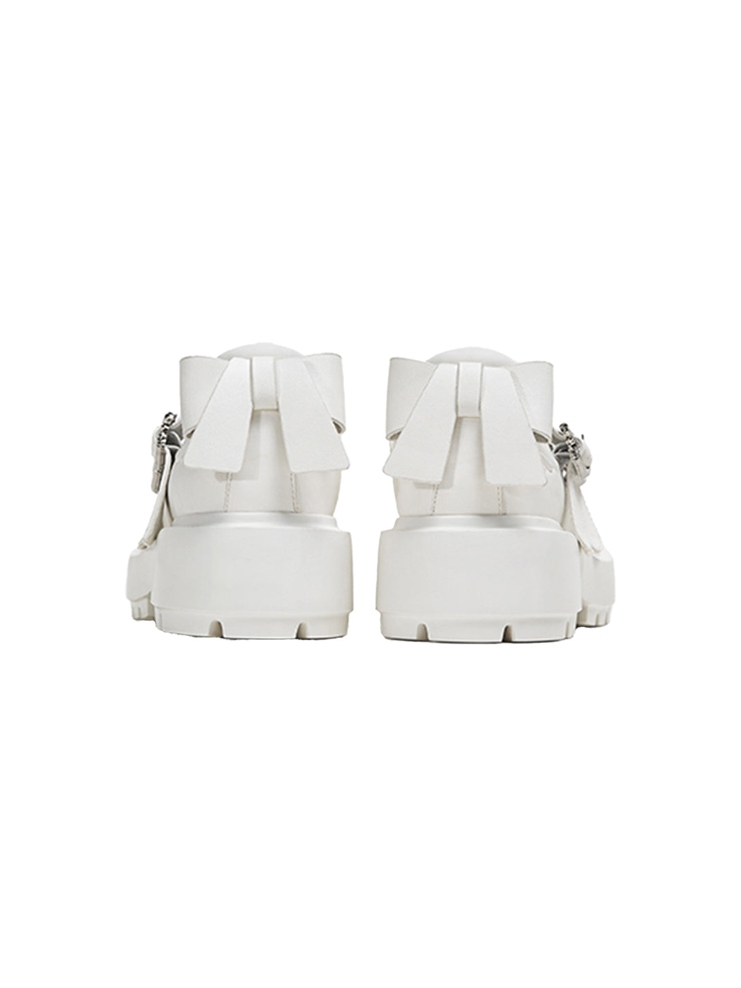 White Bow Platform Mary Jane Shoes - Skipkicks