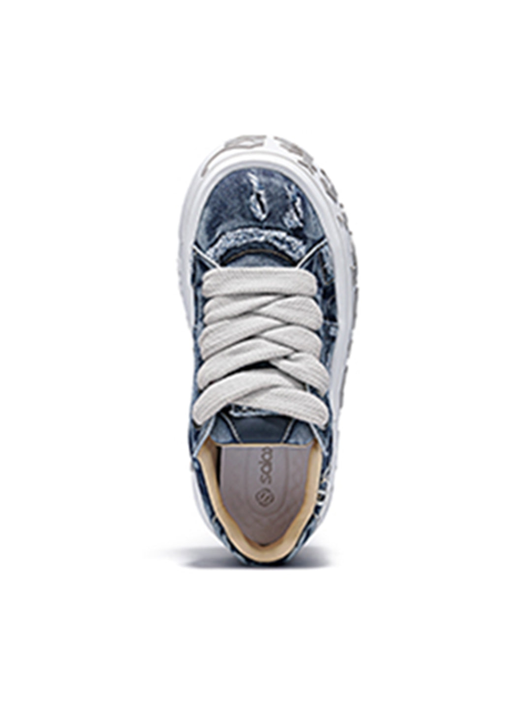 Ripped Denim OWL Skate Sneakers - Skipkicks