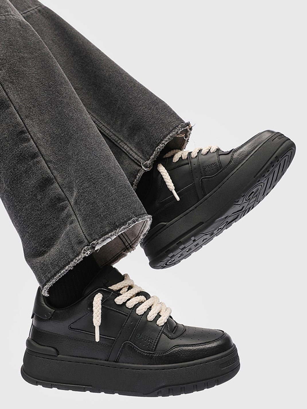 Rope Lace Chunky Platform Sneakers - Skipkicks