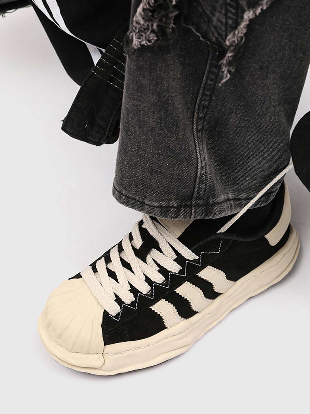 Melted Shell-Toe Platform Sneakers - Skipkicks