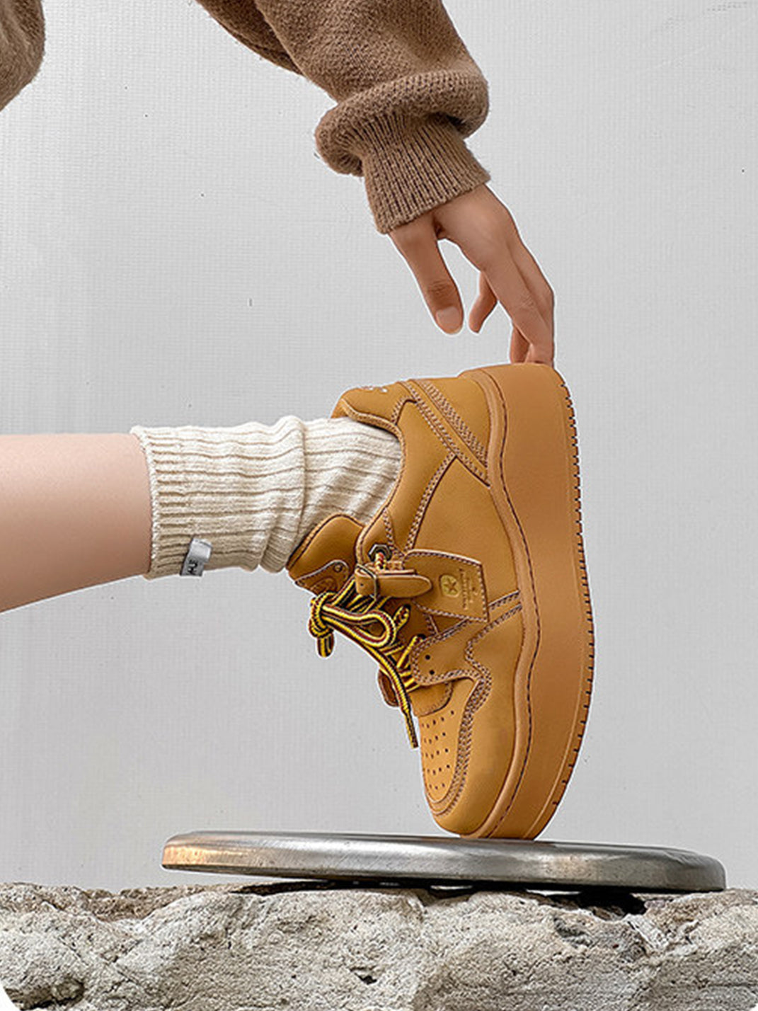 Monochrome Chunky Platform Sneakers - Skipkicks