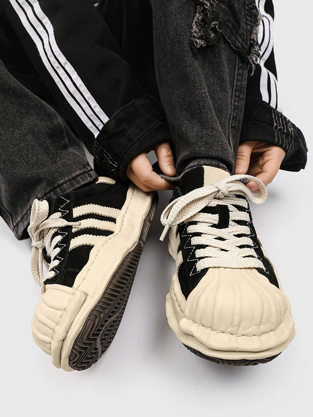 Melted Shell-Toe Platform Sneakers - Skipkicks