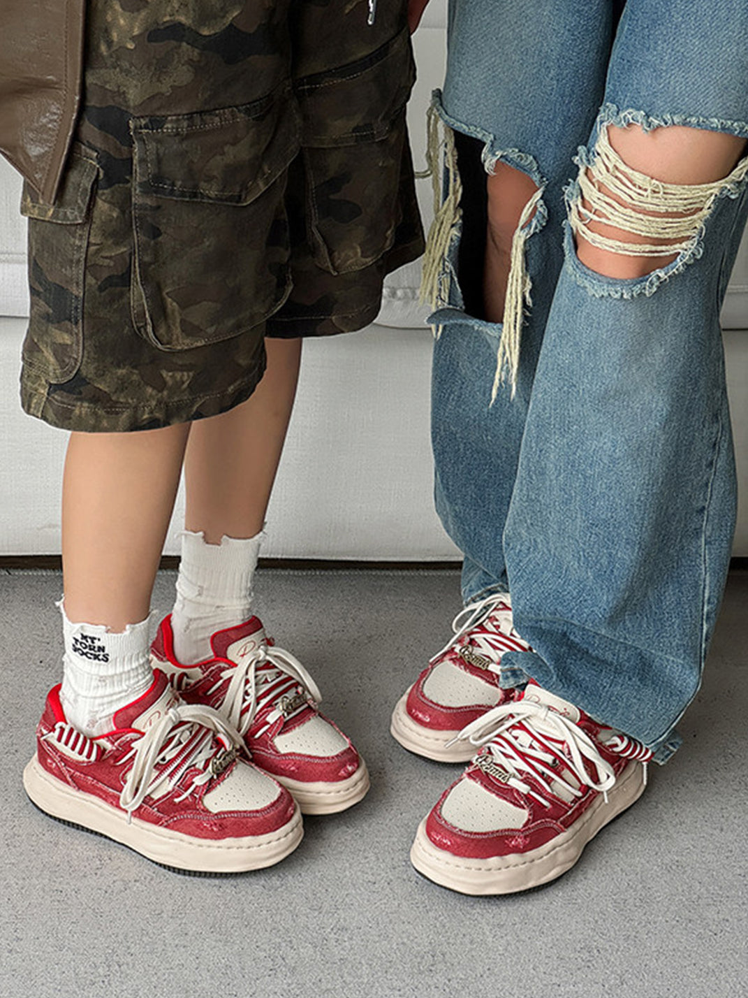 Vintage Wash Denim Sneakers - Skipkicks