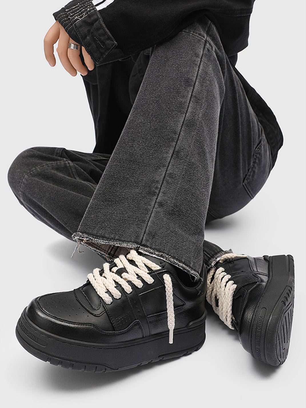 Rope Lace Chunky Platform Sneakers - Skipkicks