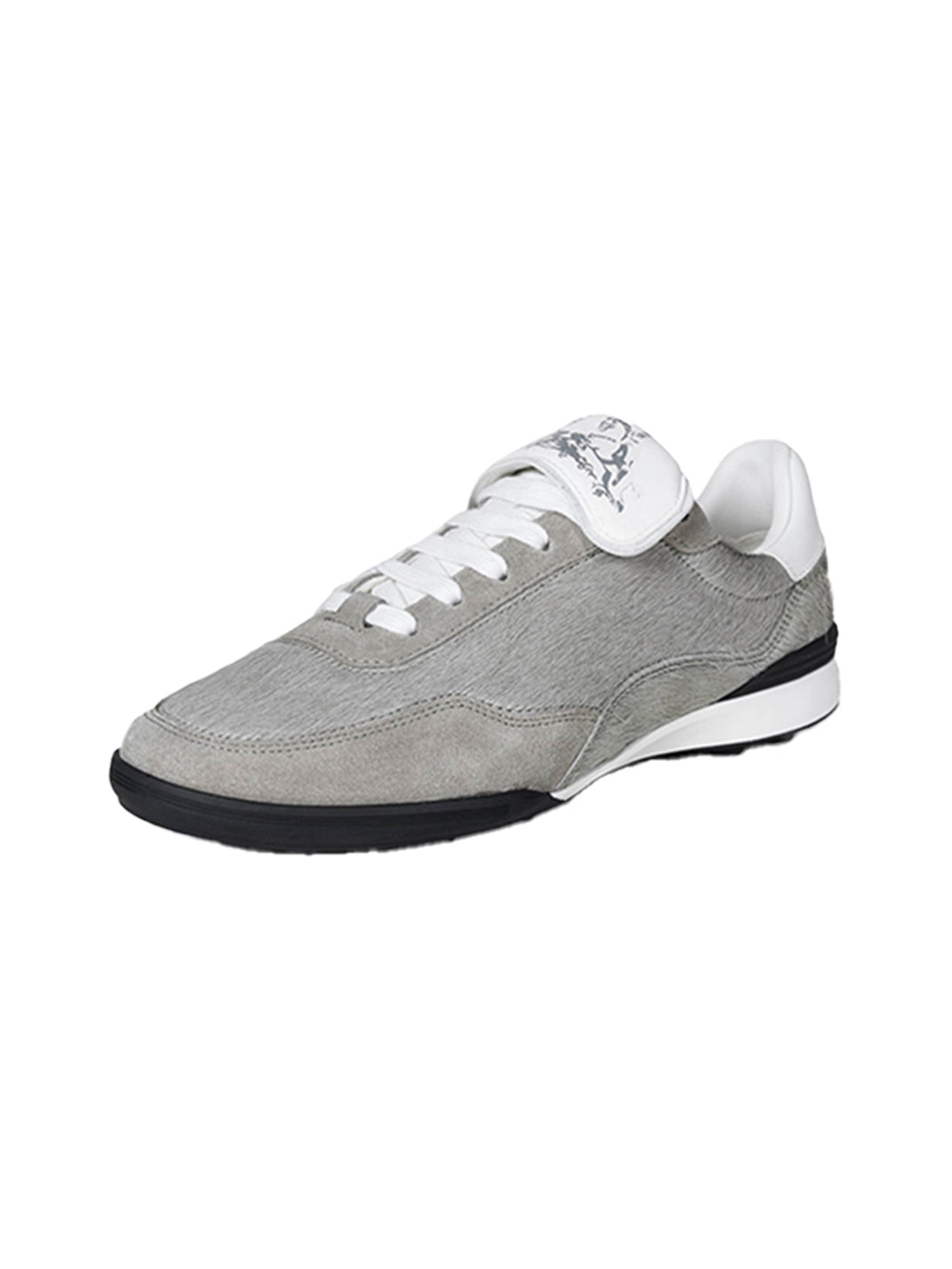 Grey Fur-Lined Platform Sneakers