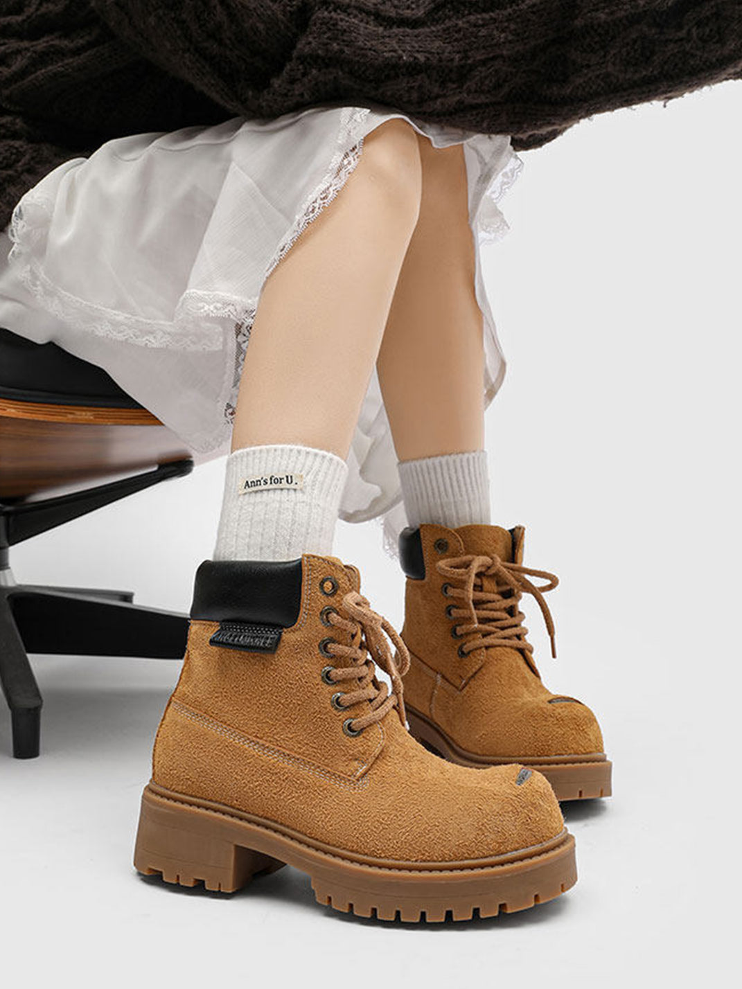 Round-Toe Utility Work Boots - Skipkicks