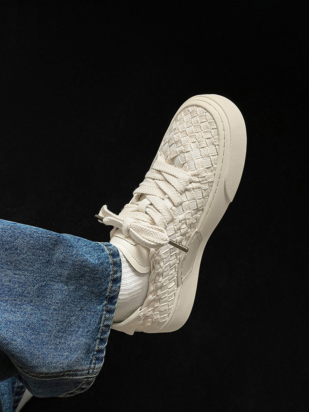 Woven Texture Platform Sneakers - Skipkicks