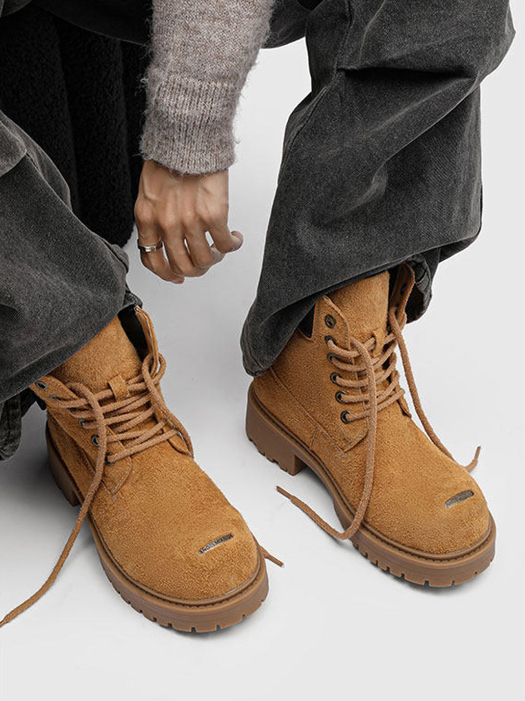 Round-Toe Utility Work Boots - Skipkicks