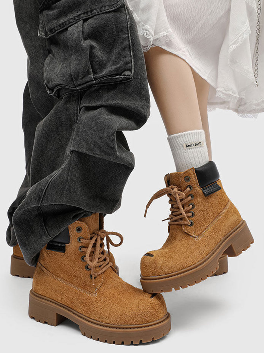 Round-Toe Utility Work Boots - Skipkicks