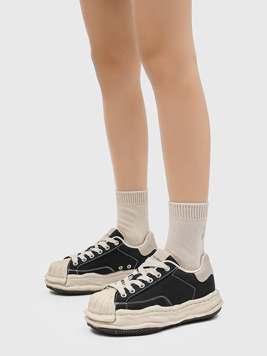 Shell-Toe Lifted Platform Sneakers