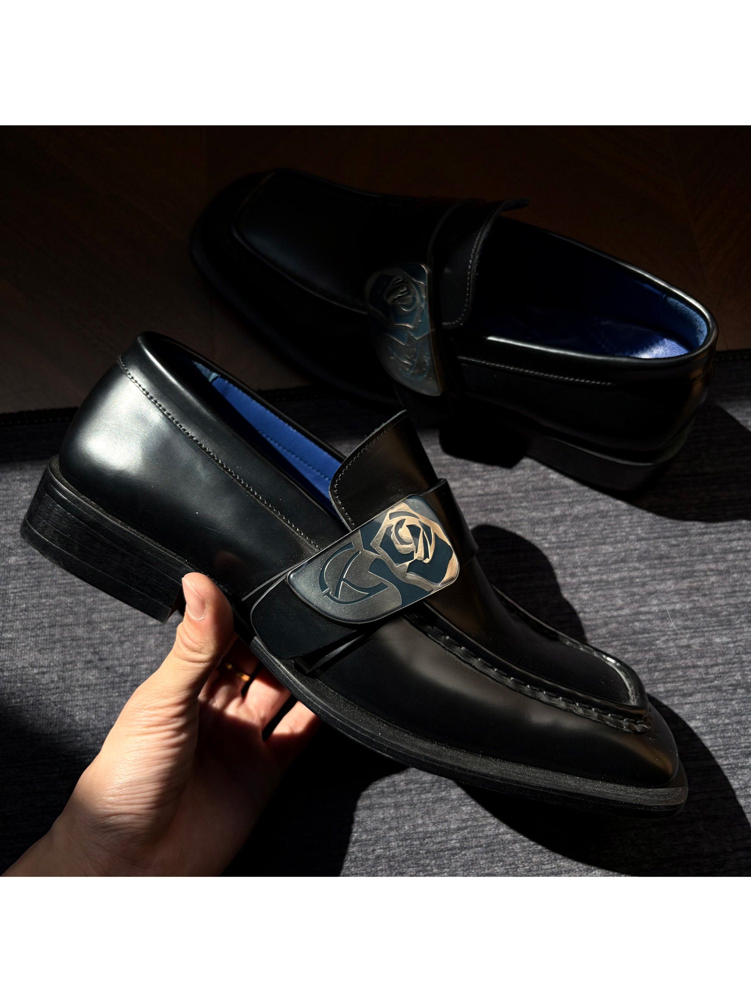 Rose Crest Leather Loafers - Skipkicks