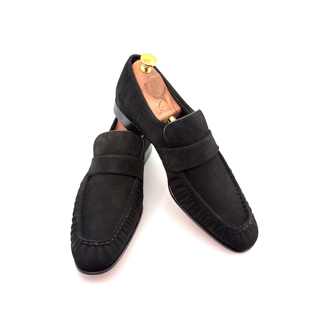 C Collection Suede Loafer - Black