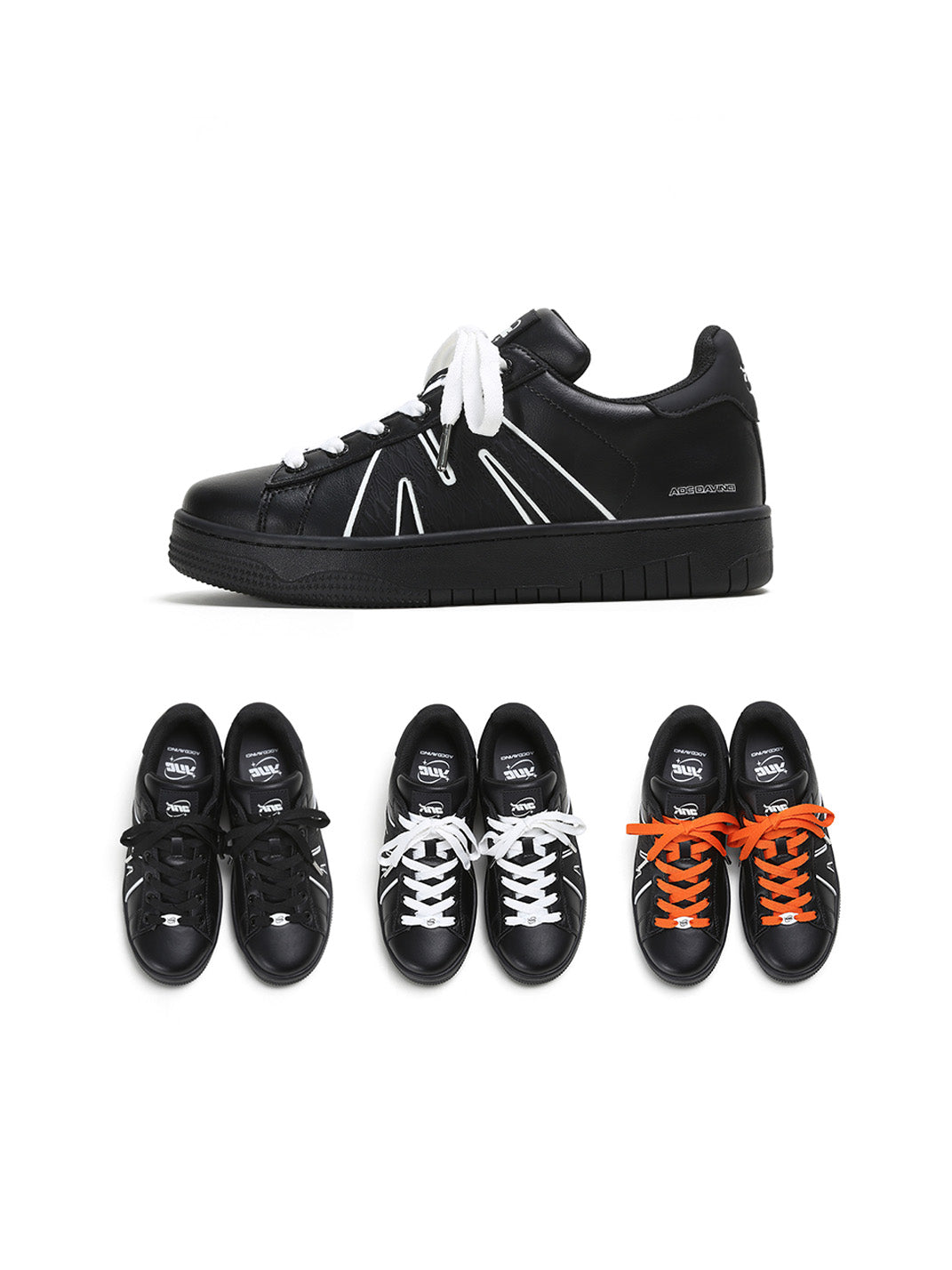 Platform Sneakers with Three Interchangeable Laces - Skipkicks