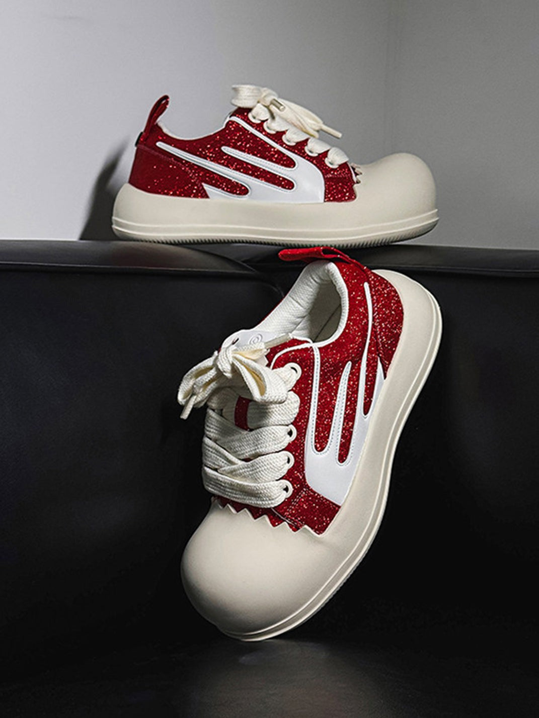 Jagged-Edge Chunky Platform Sneakers - Skipkicks