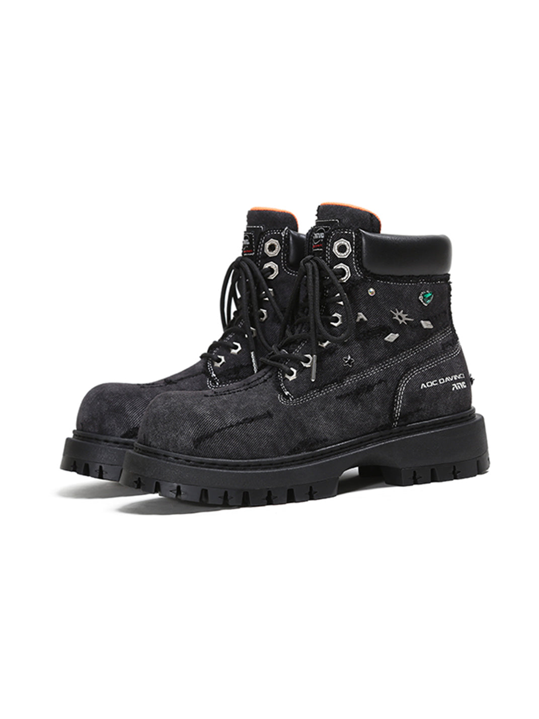 Denim Platform Combat Boots - Skipkicks