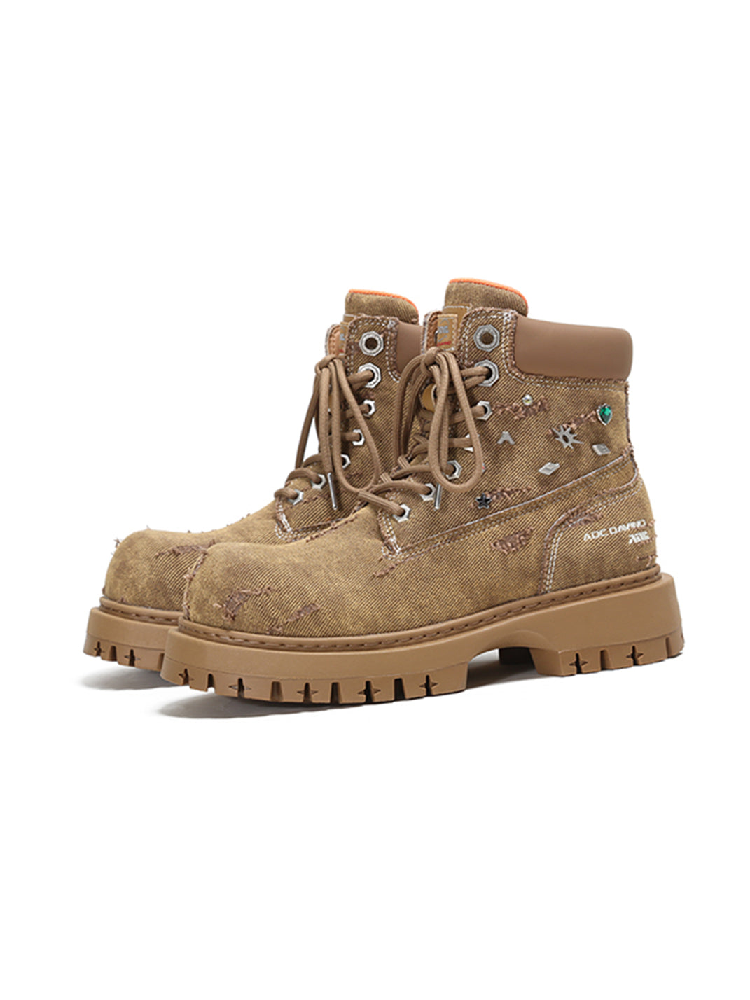 Denim Platform Combat Boots - Skipkicks