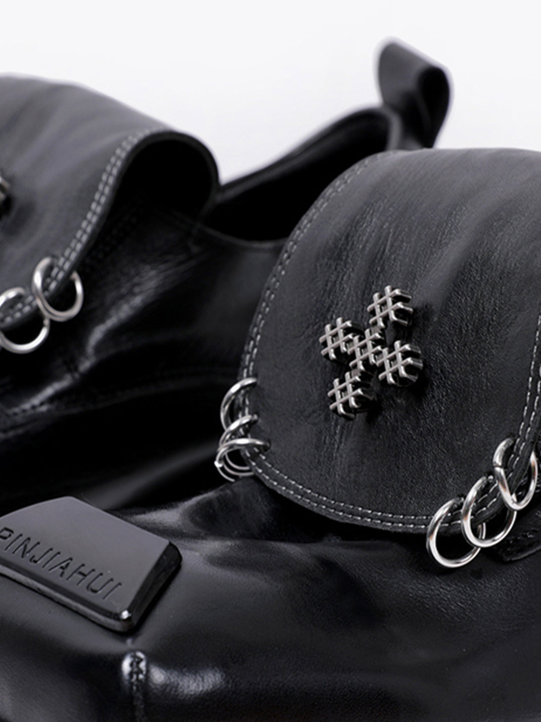 Black Vintage Platform Leather Derby Shoes - Skipkicks