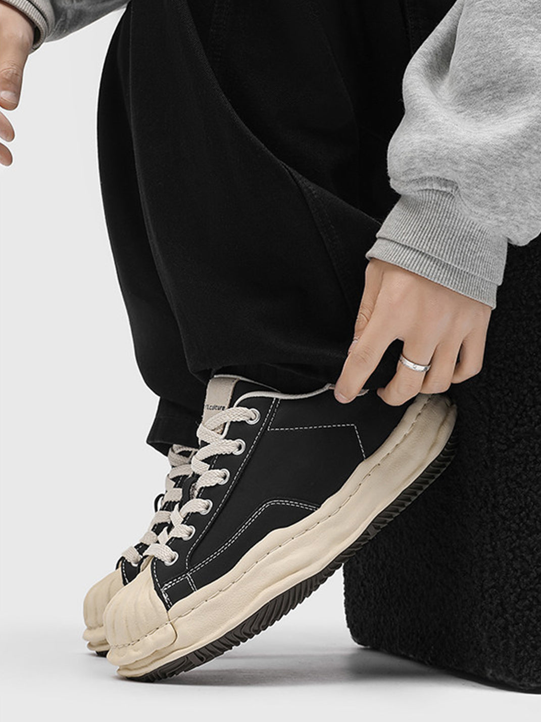 Shell-Toe Lifted Platform Sneakers