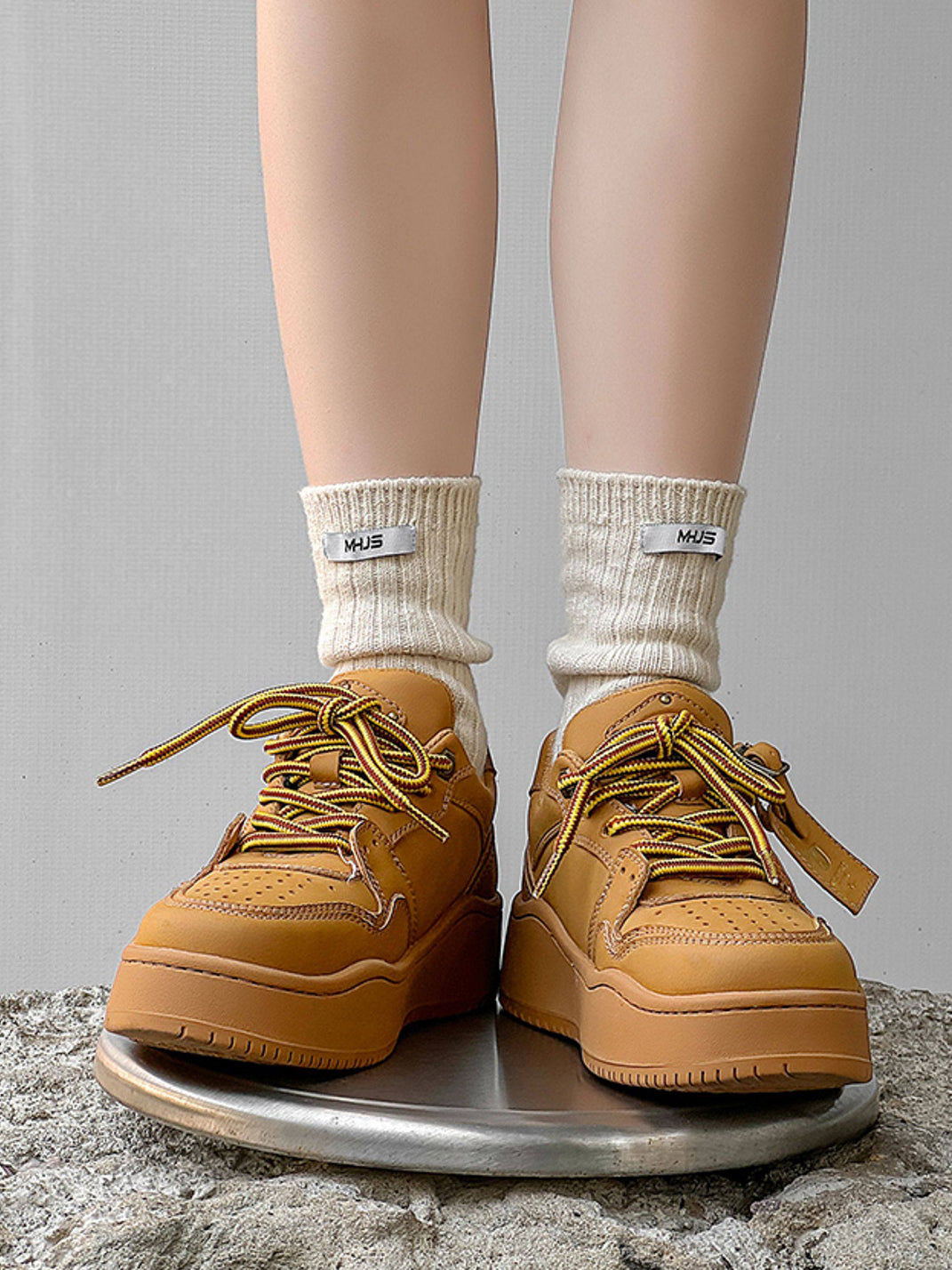 Monochrome Chunky Platform Sneakers - Skipkicks