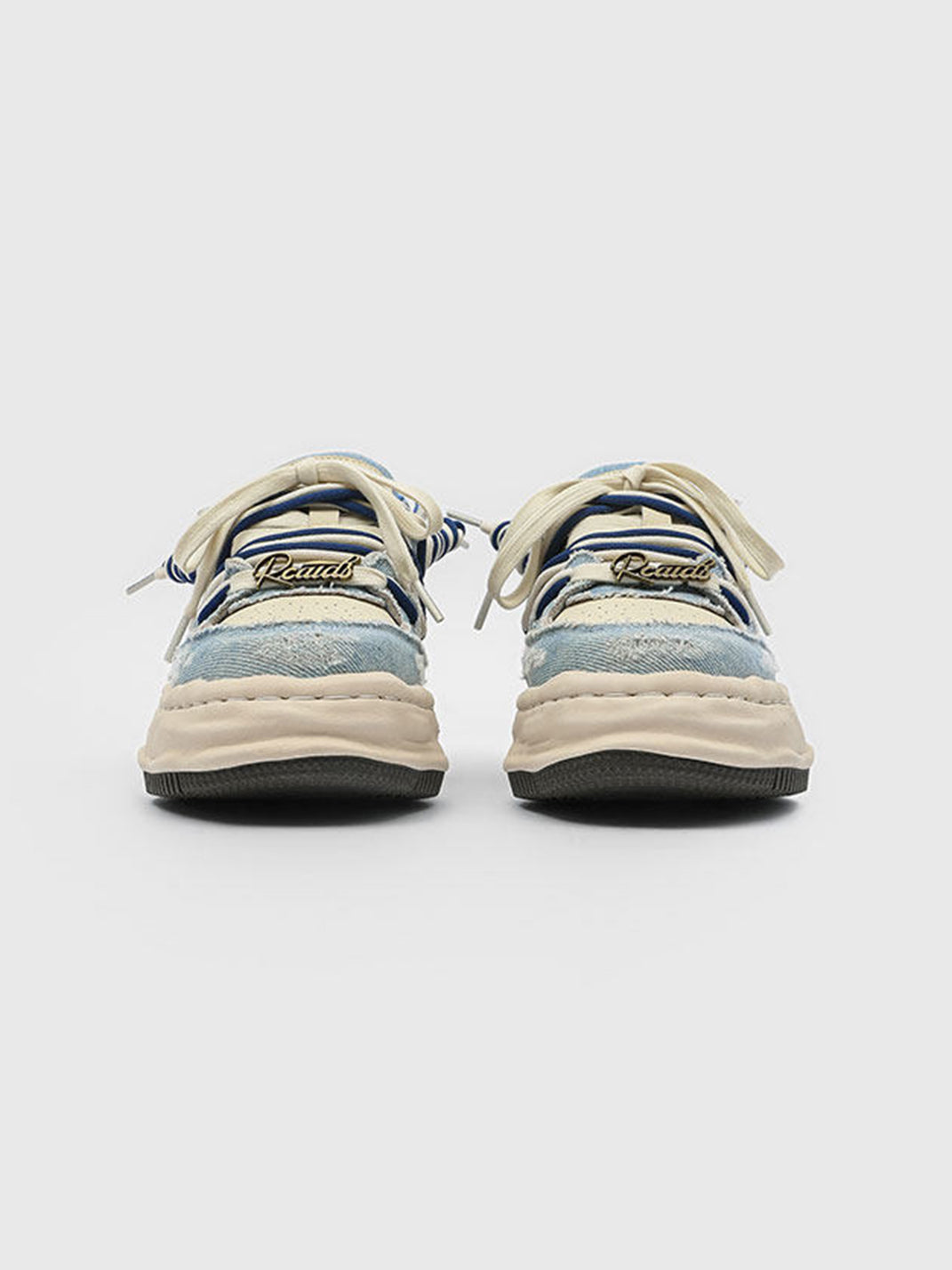 Washed Denim Dual-Lace Sneakers - Skipkicks