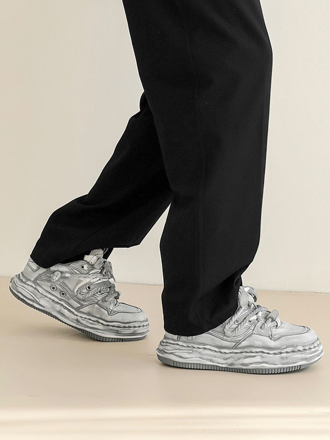 Washed Wavy Platform Sneakers - Skipkicks