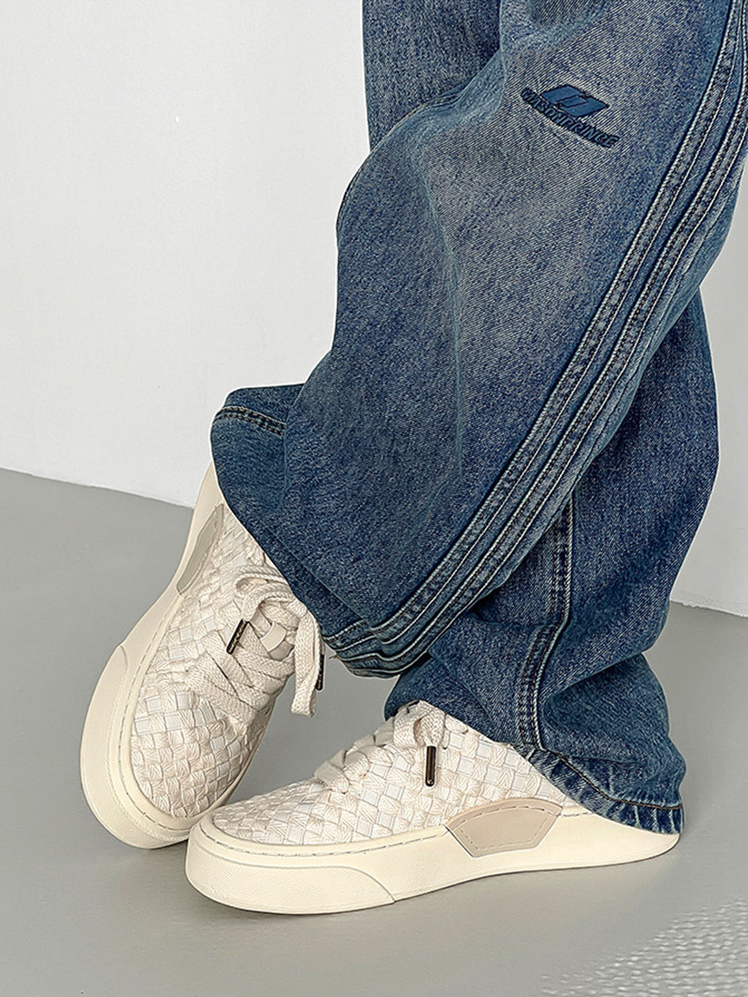 Woven Texture Platform Sneakers - Skipkicks