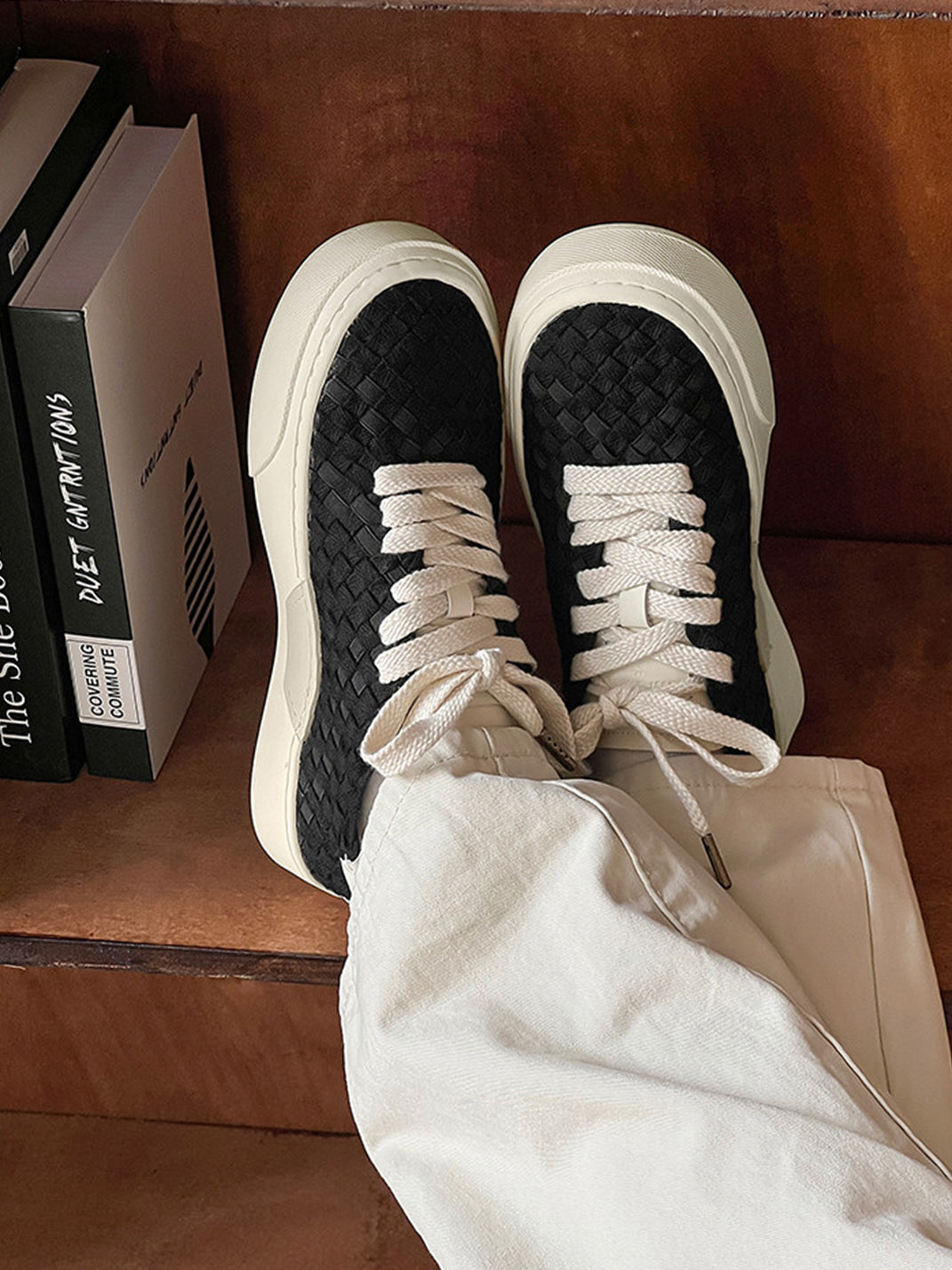 Woven Texture Platform Sneakers - Skipkicks