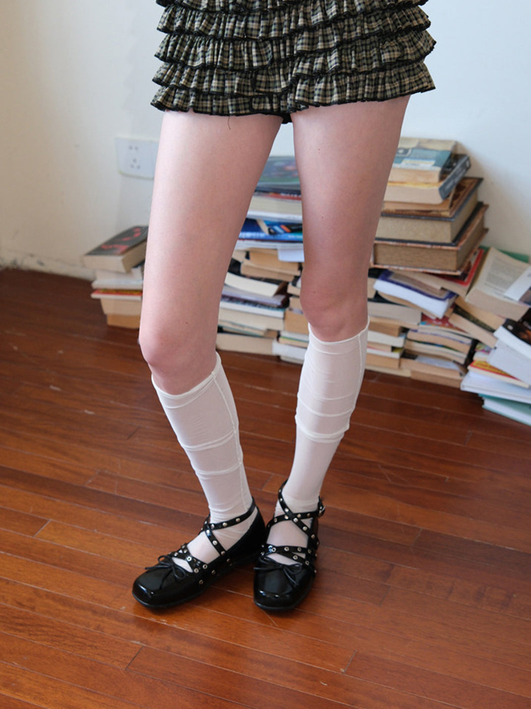 Black Bow-Knot Studded Ballet Flats - Skipkicks