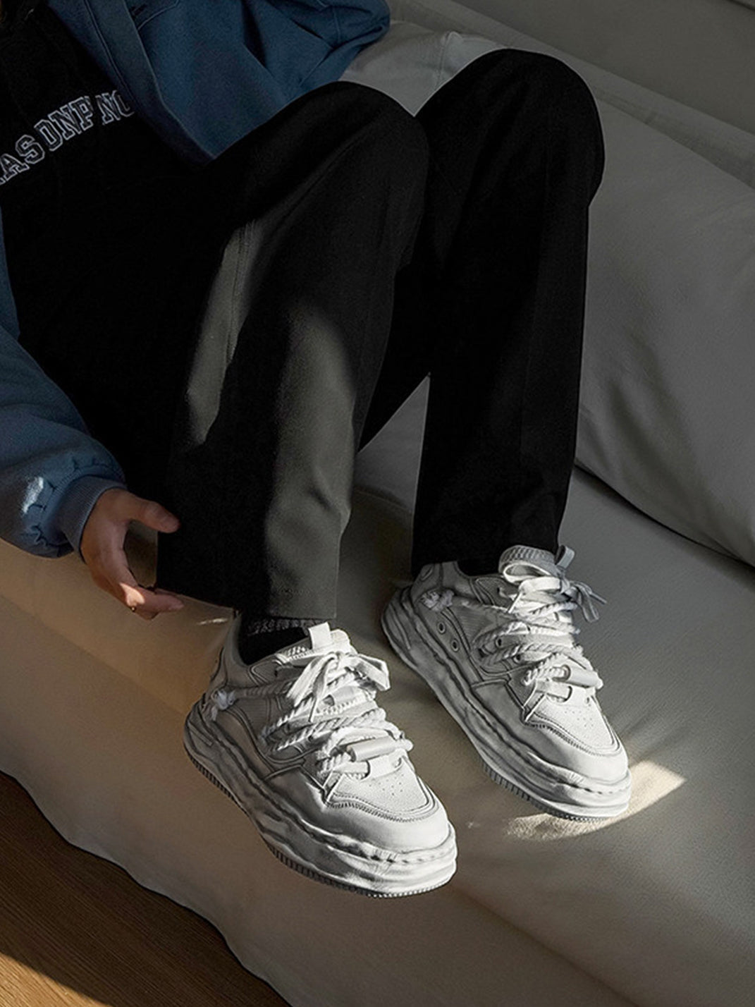 Washed Wavy Platform Sneakers - Skipkicks