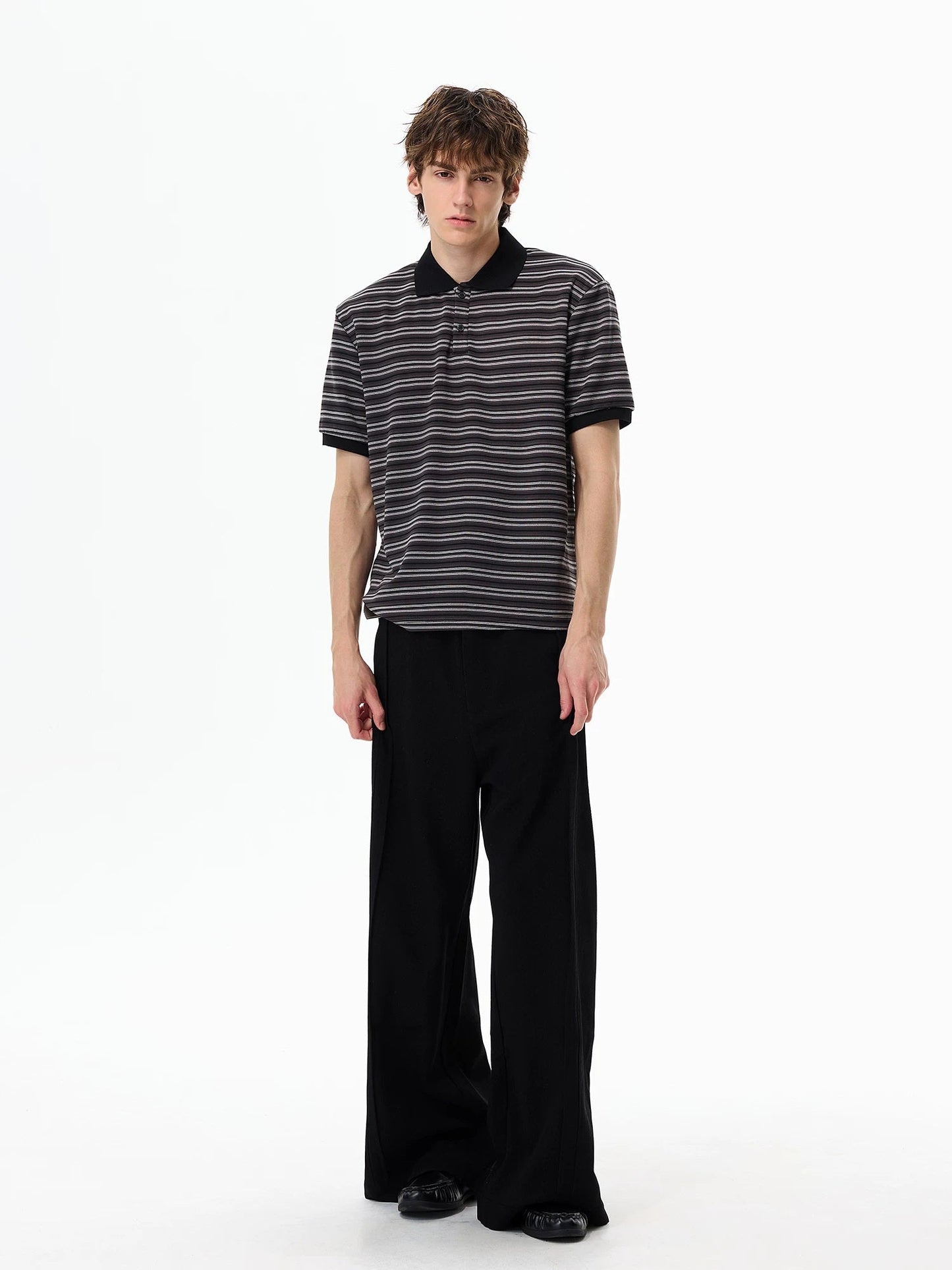 Retro Contrast-Stripe Polo T-Shirt